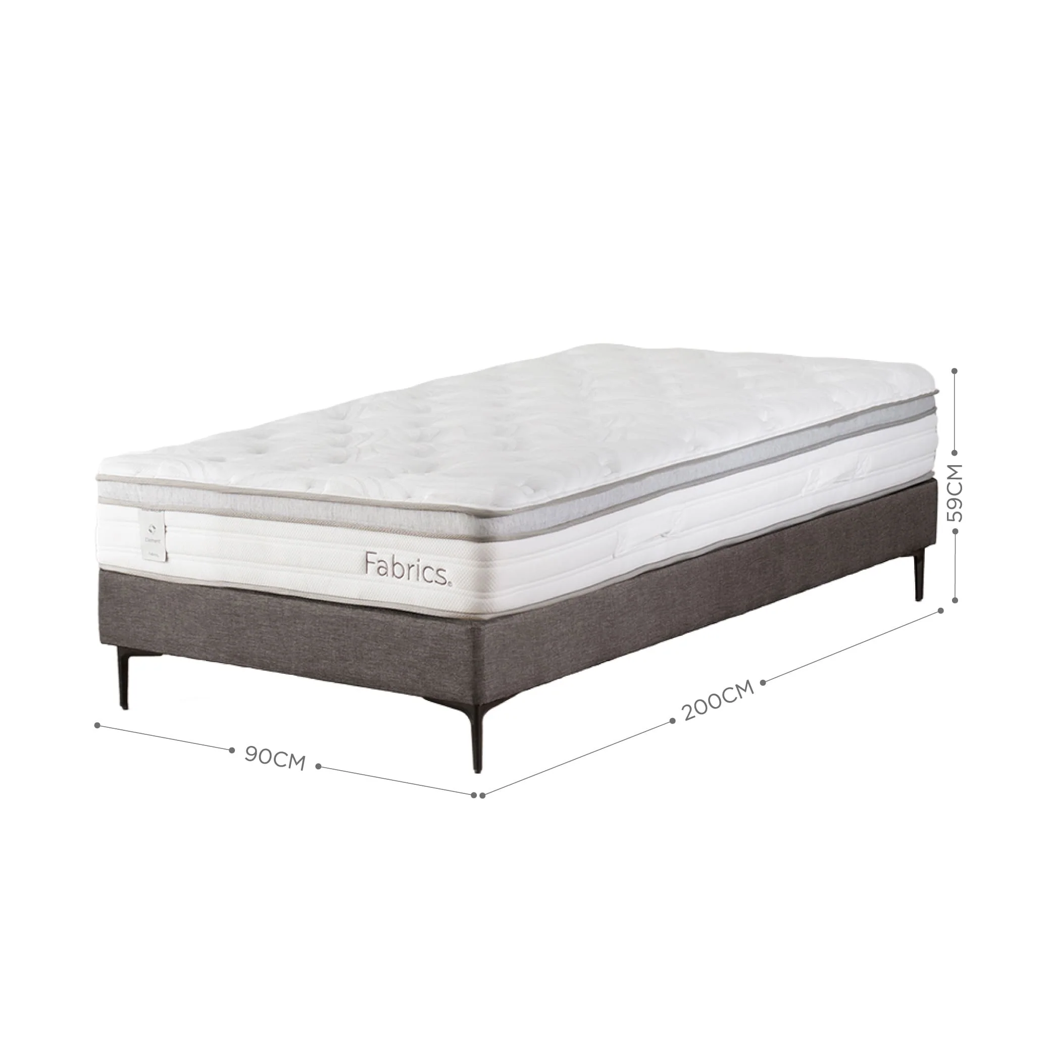 Cama Element 1 Plaza 90x200cm Gris - Image 6