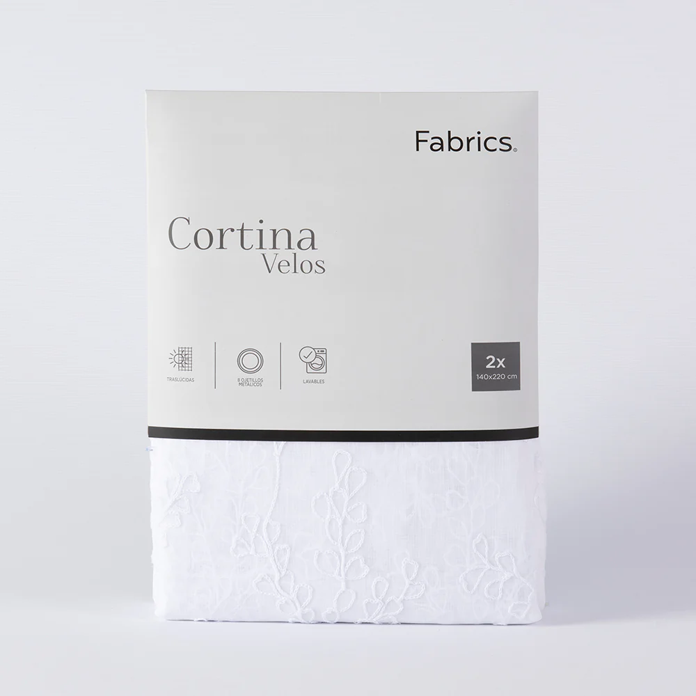 Cortina Velo Bordada 140x220cm Blanco - Image 3