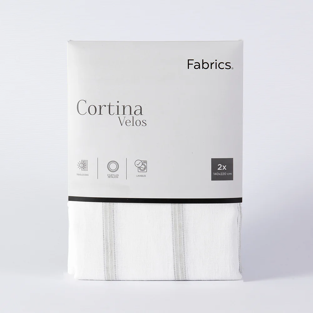 Cortina Velo Estampada 140x220cm Blanco - Image 4