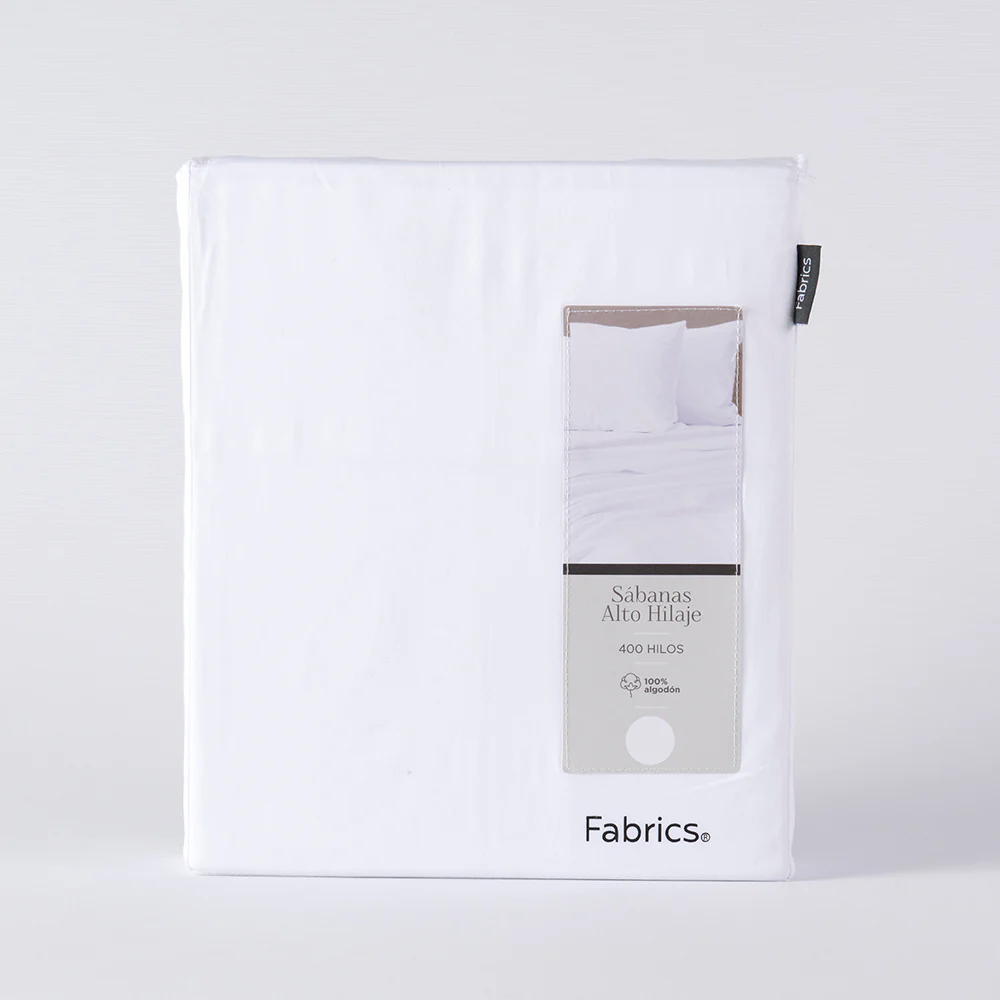Sábana 400 Hilos 1.5 Plazas Blanco - Image 3